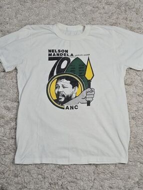 VTG 80s Nelson Mandela 70th Birthday ANC Graphic Tee L